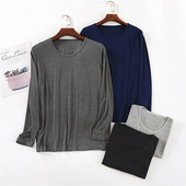 Modalne muške pidžame s donjim dijelom Proljetne i jesenske gornje hlače za spavanje Ljetne tanke pidžame s dugim rukavima i okruglim izrezom