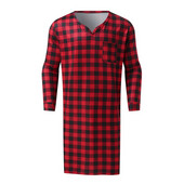 Šešir Karirani ogrtač za spavanje Muška pidžama dugih rukava s V-izrezom Ležerna kućna odjeća Jednodijelni udobni kućni široki kućni ogrtač 2023