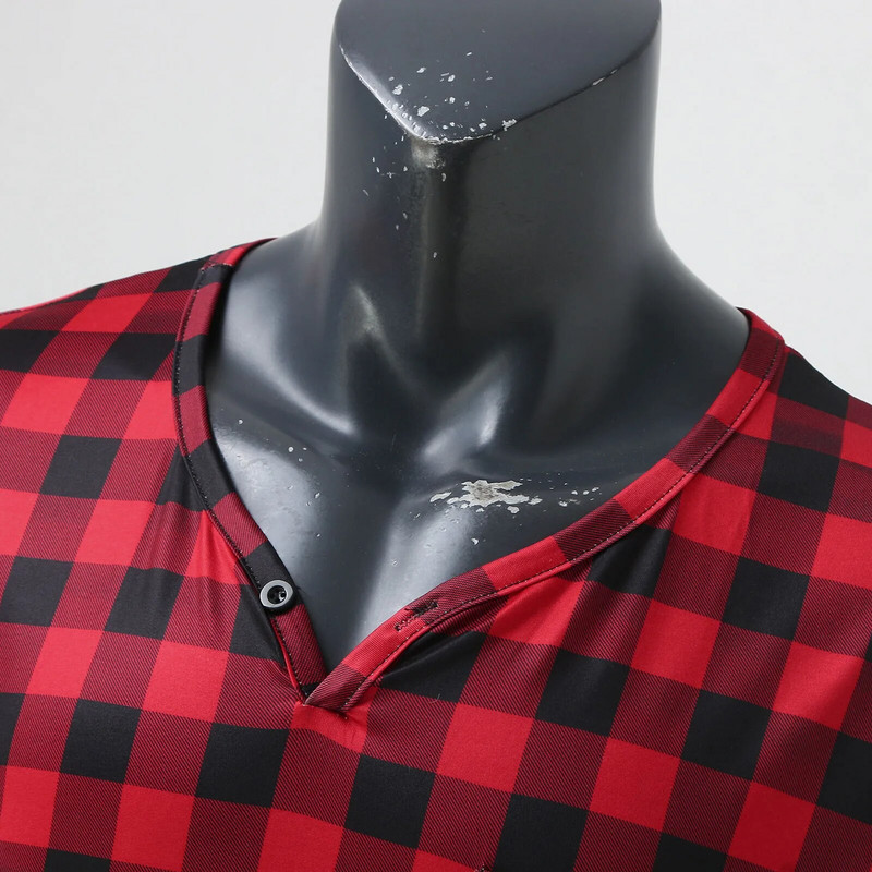 Šešir Karirani ogrtač za spavanje Muška pidžama dugih rukava s V-izrezom Ležerna kućna odjeća Jednodijelni udobni kućni široki kućni ogrtač 2023