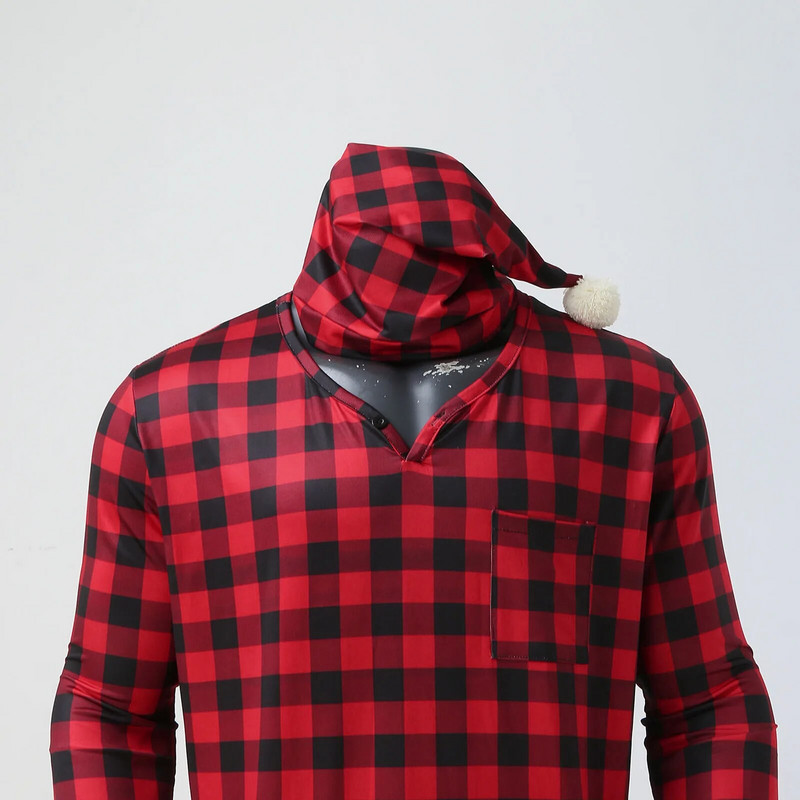 Šešir Karirani ogrtač za spavanje Muška pidžama dugih rukava s V-izrezom Ležerna kućna odjeća Jednodijelni udobni kućni široki kućni ogrtač 2023