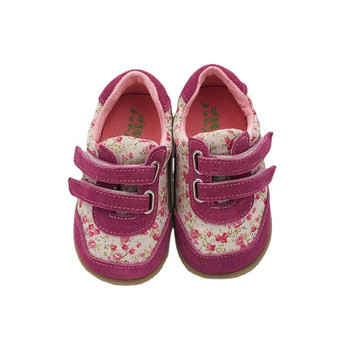 Деца 2022 г. Прохождащи бебета Естествена кожа + обувки от плат Момичета Маратонки с цветя Детски детски маратонки с пайети Плоски боси крака