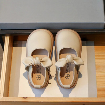 Детски обувки Mary Jane Нови 2023 есенни обувки на принцеса Модни обувки в корейски стил Елегантни бебешки обувки с дебела подметка Детски обувки с лък