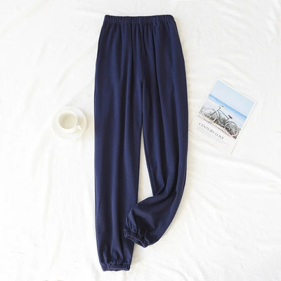 Pijamale subțiri din bumbac pur pentru bărbați, de primăvară și toamnă, pantaloni simpli pentru acasă plus îngrășământ plus pantaloni grăsimi casual pantaloni acasă pentru somn