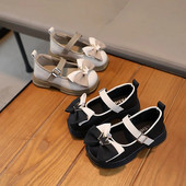 Kožne cipele za djevojčice Jesen 2023. Dječja modna kruna Mary Jane cipele s mašnom Elegantne uzročne princeze Dječje ravne cipele s mekim donjim dijelom