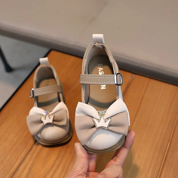 Δερμάτινα παπούτσια για κορίτσια 2023 Φθινόπωρο Παιδική Μόδα Κορώνα Παπιγιόν Mary Jane Παπούτσια Κομψά Causal Princess Παιδικά Flats με μαλακό κάτω μέρος