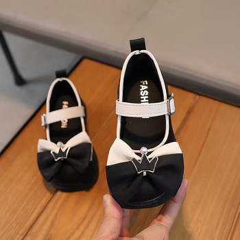Δερμάτινα παπούτσια για κορίτσια 2023 Φθινόπωρο Παιδική Μόδα Κορώνα Παπιγιόν Mary Jane Παπούτσια Κομψά Causal Princess Παιδικά Flats με μαλακό κάτω μέρος