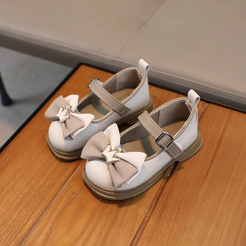 Kožne cipele za djevojčice Jesen 2023. Dječja modna kruna Mary Jane cipele s mašnom Elegantne uzročne princeze Dječje ravne cipele s mekim donjim dijelom