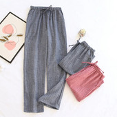 Nove proljetne i jesenske hlače za par, brušena pidžama od 100% čistog pamuka velike veličine, široke ležerne muške i ženske kućne hlače