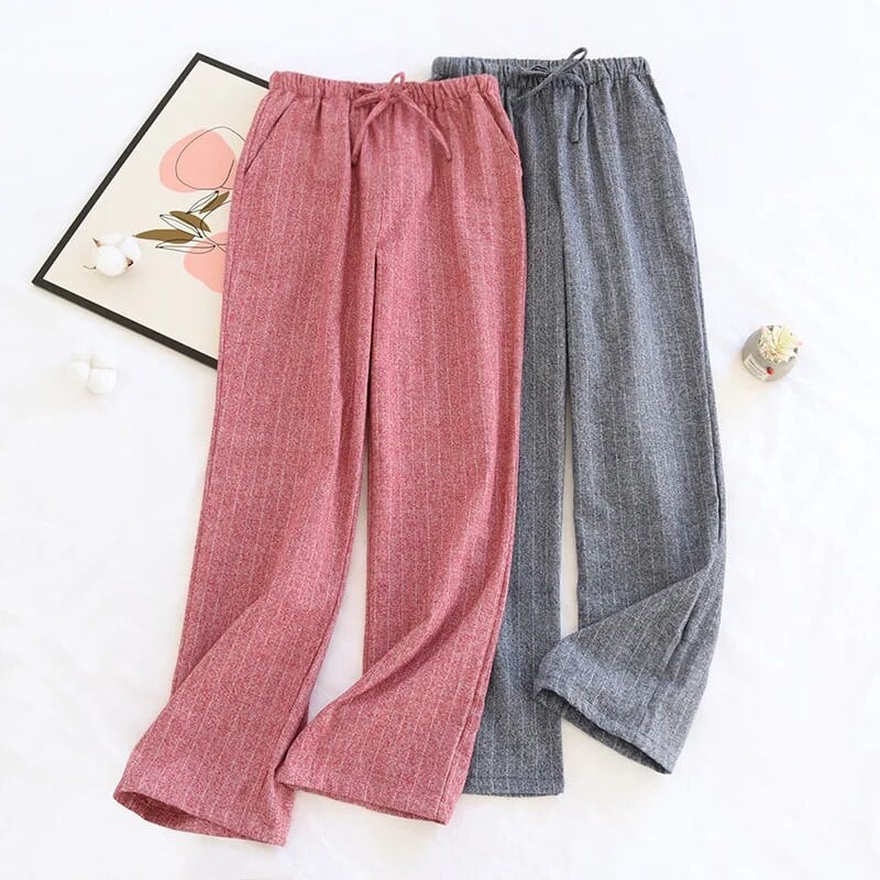 Nove proljetne i jesenske hlače za par, brušena pidžama od 100% čistog pamuka velike veličine, široke ležerne muške i ženske kućne hlače