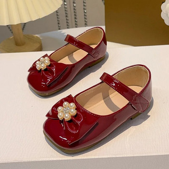 Κομψά μαύρα σχολικά παπούτσια για κορίτσια Νέα μόδα Κορεάτικο στυλ Παιδικά παπούτσια πριγκίπισσας Αντιολισθητικά Παιδικά γαμήλια πάρτι γυαλιστερό δερμάτινο παπούτσι