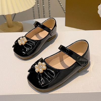 Elegantne crne školske cipele za djevojčice, nova moda u korejskom stilu, dječje cipele za princeze, neklizajuće dječje cipele za vjenčanje, sjajna kožna cipela