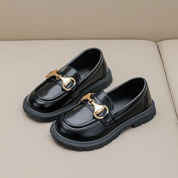 Νέα μόδα μαύρα σχολικά παπούτσια για κορίτσια Ευέλικτα αντιολισθητικά Princess Loafers Παιδικά δερμάτινα παπούτσια 2023 Φθινόπωρο Παιδικά παπούτσια Mary Jane