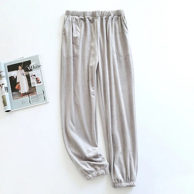 Pidžama hlače muške jesenske i zimske baršunaste muške pidžame jednostavnog kariranog dizajna sive plus debele baršunaste tople hlače za kućnu odjeću