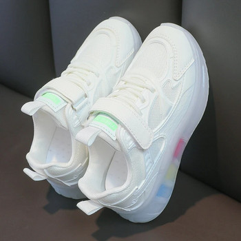 Нови детски обувки Маратонки за момичета Ежедневни цветни бели детски маратонки 4 до 12 години Модни спортни тенис обувки за момиче