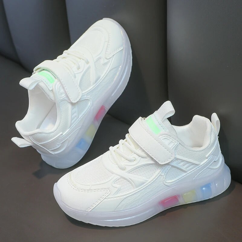 Jauni bērnu apavi meiteņu kedas ikdienišķas krāsainas baltas bērnu kedas 4 līdz 12 gadiem Modes sporta tenisa apavi meitenēm