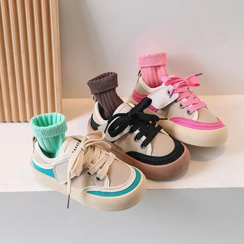 Детски маратонки Ежедневни платнени обувки за момчета 2023 г. Обувка с черупка за момичета Бебешки маратонки с мека подметка