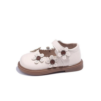 2023 Νέα δερμάτινα παπούτσια για κορίτσια Ευέλικτα χαριτωμένα λουλούδια Παιδική σχολική γαμήλια γιορτή Αιτιώδης μόδα Αντιολισθητική Παιδιά Mary Janes