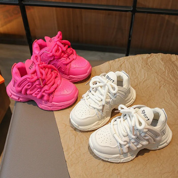 Бебешки спортни обувки за малко дете за момиче Дишащи модни детски ежедневни маратонки Универсални детски обувки за тенис Едноцветни размери 21-36