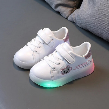 Детски светещи маратонки Малки LED ежедневни обувки за момичета Модни удобни меки подметки Детски обувки Момчета Спортни обувки на открито