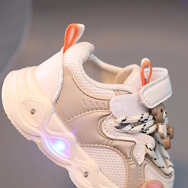 Dydis 21-30 Mergaičių Led Batai Mieli meškiukai Vaikiški Šviečiantys sportbačiai Šviečiantys batai vaikams Šviečiantys sportbačiai mažiems vaikams