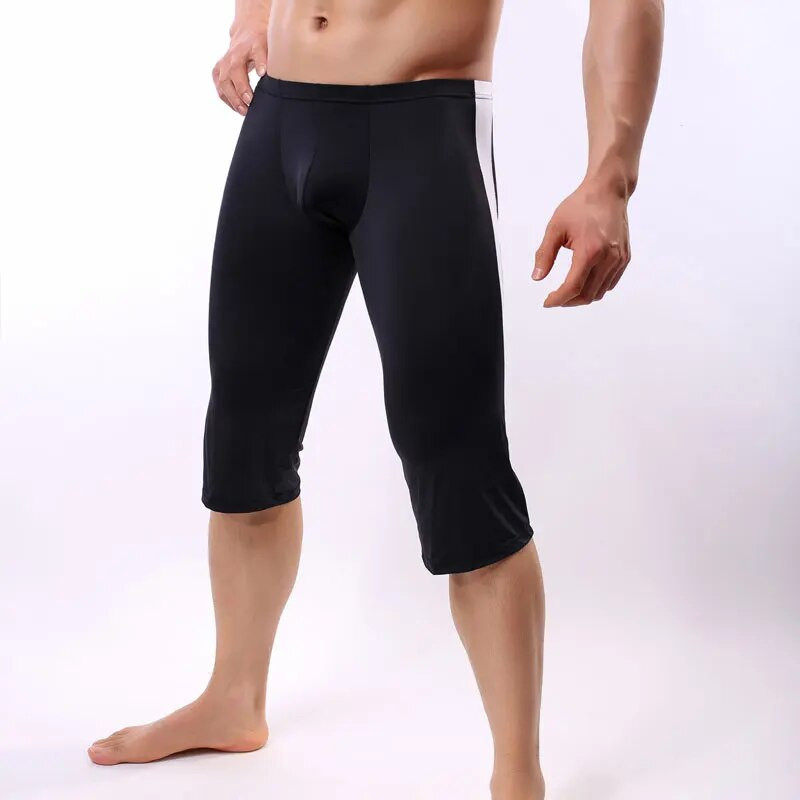 Muške seksi ledeno svilene U konveksne torbice Seksi pidžama hlače prozirne patchwork tajice za cool mušku  odjeću F13