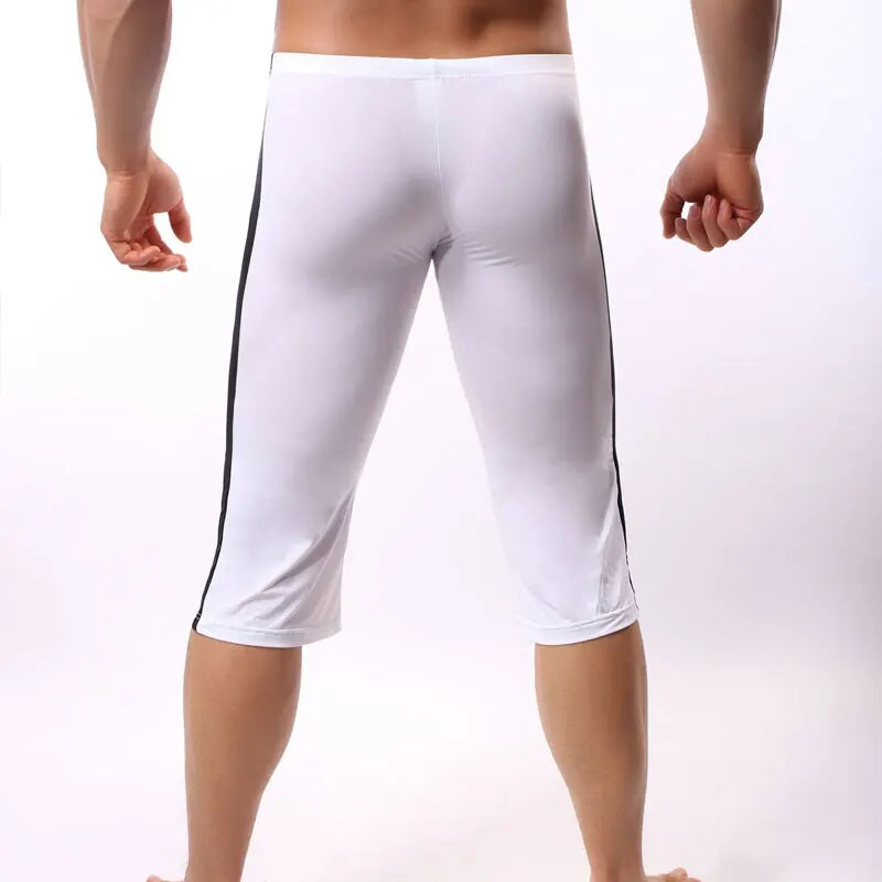 Muške seksi ledeno svilene U konveksne torbice Seksi pidžama hlače prozirne patchwork tajice za cool mušku  odjeću F13