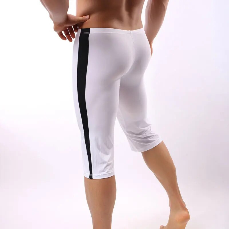 Muške seksi ledeno svilene U konveksne torbice Seksi pidžama hlače prozirne patchwork tajice za cool mušku  odjeću F13