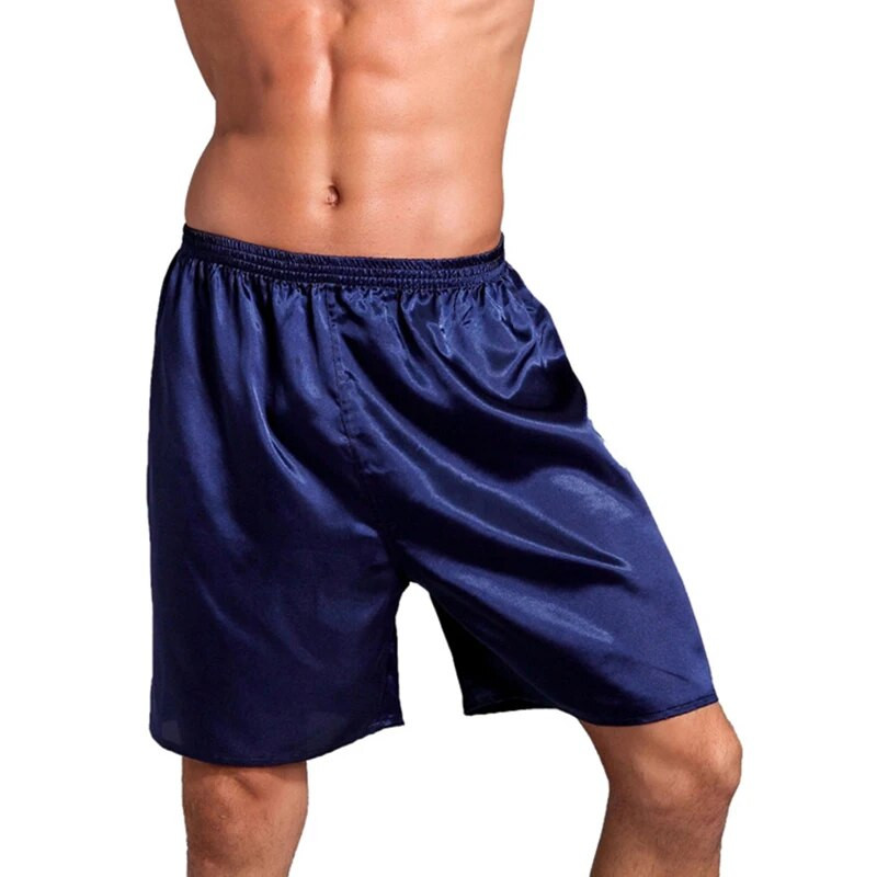 Satenske svilene kratke hlače za muškarce Ljetna široka kućna odjeća Pidžame Donji dio spavaćice Muške jednobojne tanke kratke hlače za spavanje Donje rublje