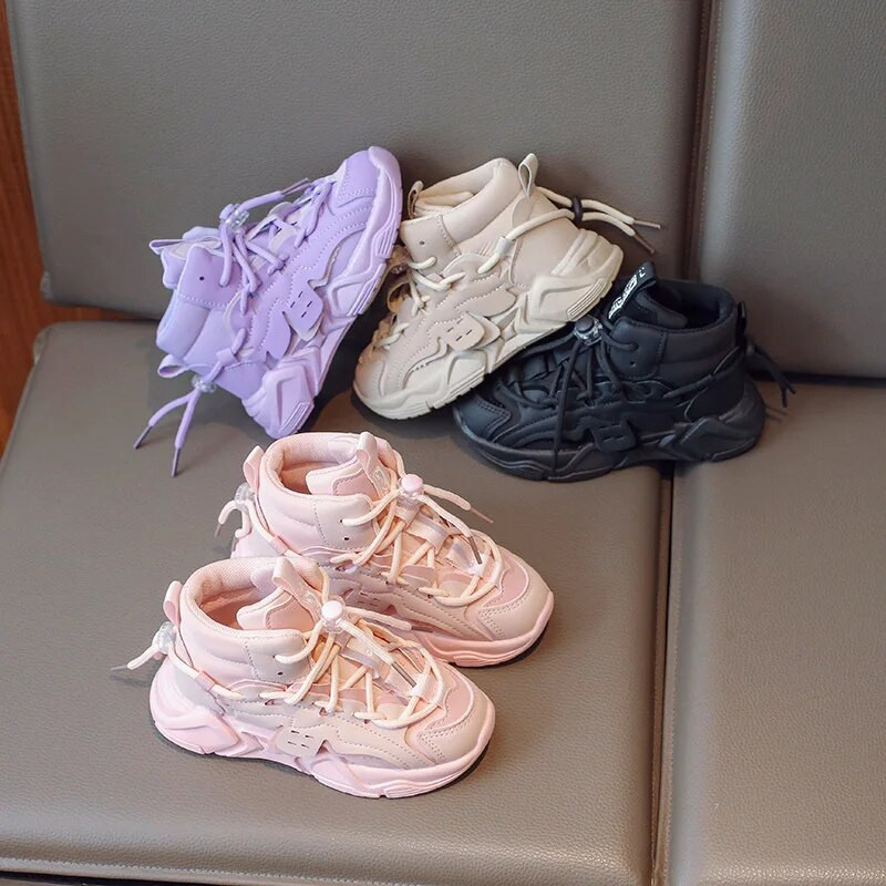 Nove dječje tenisice za dječake 2023. Visoke košarkaške tenisice Dječje jednobojne crne ležerne tenisice za trčanje na otvorenom za djevojčice prozračne