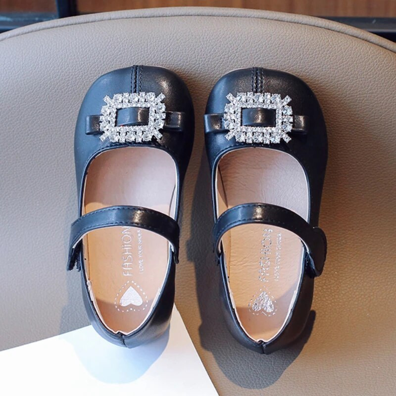 Dječje cipele Mary Jane Kožne cipele od dijamanata za djevojčice Plitke modne klasične svestrane meke školske dječje ravne cipele prozračne