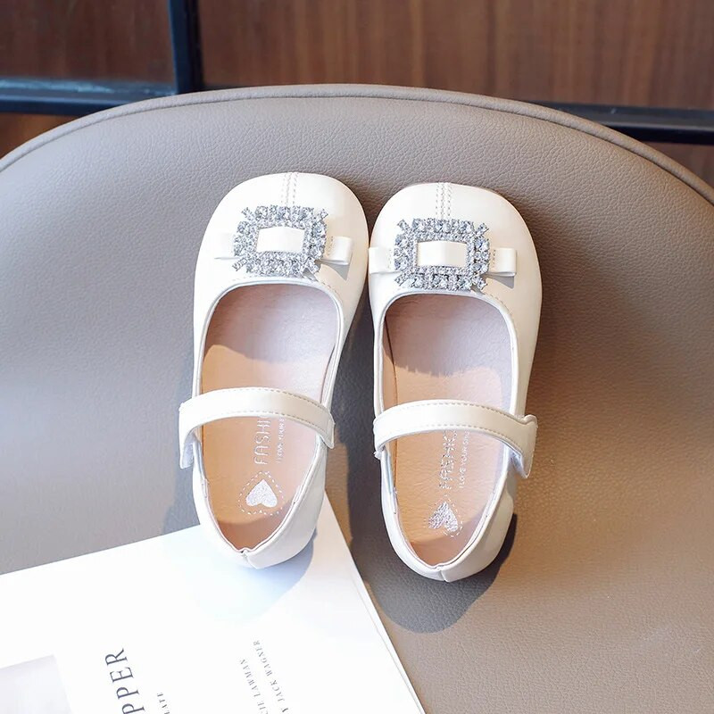Dječje cipele Mary Jane Kožne cipele od dijamanata za djevojčice Plitke modne klasične svestrane meke školske dječje ravne cipele prozračne