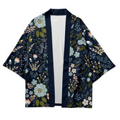 Tao ogrtač s cvjetnim uzorkom za par i pidžama Hlače Kimono Kardigan s 3/4 rukava Ogrtač za kupanje Donje rublje Ležerna široka kućna odjeća Velika veličina 6XL