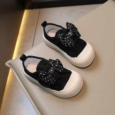 2023., dječje modne cipele za djevojčice, ležerne cipele s mašnom na točkice Sweet Light Princess Hook & Loop Svestrane dječje cipele Jednostavne nove