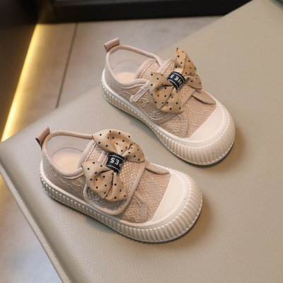 2023., dječje modne cipele za djevojčice, ležerne cipele s mašnom na točkice Sweet Light Princess Hook & Loop Svestrane dječje cipele Jednostavne nove