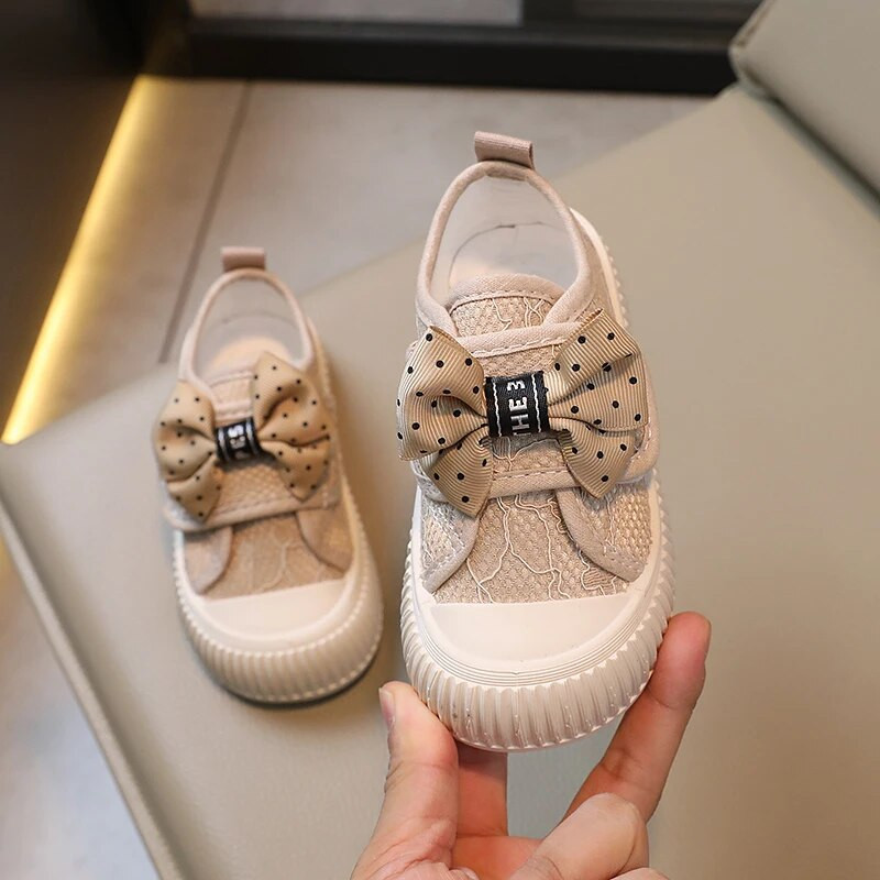 2023., dječje modne cipele za djevojčice, ležerne cipele s mašnom na točkice Sweet Light Princess Hook & Loop Svestrane dječje cipele Jednostavne nove