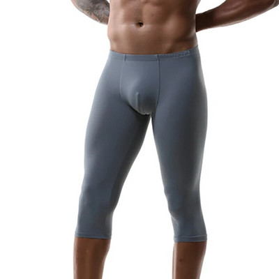 2XL Muške donjice za spavanje Duge bokserice Ultra tanke ledeno svilene bešavne donje rublje Ljetne tajice Hlače Odjeća za spavanje Pidžame Kratke hlače