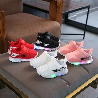 Pantof de tenis pentru copii Toamnă Noua pantofi luminos pentru copii Băiat Moda Fată Pantofi Respirabil Lejer Pantofi pentru copii Gril Pantofi sport casual 운동화