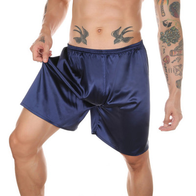 YUFEIDA Muške seksi donjice za spavanje Svilene satenske pidžame Kratke hlače Meke svilene bokserice Kućno donje rublje Lounge kratke hlače Noćne gaćice