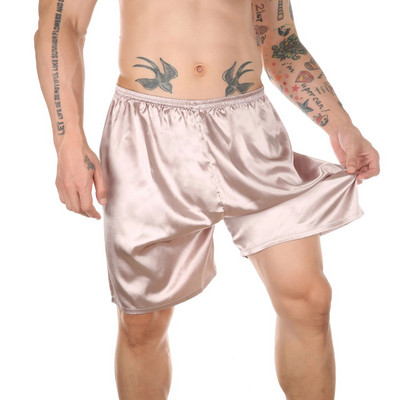 YUFEIDA Muške seksi donjice za spavanje Svilene satenske pidžame Kratke hlače Meke svilene bokserice Kućno donje rublje Lounge kratke hlače Noćne gaćice