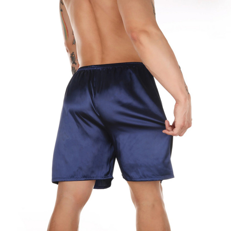 YUFEIDA Muške seksi donjice za spavanje Svilene satenske pidžame Kratke hlače Meke svilene bokserice Kućno donje rublje Lounge kratke hlače Noćne gaćice