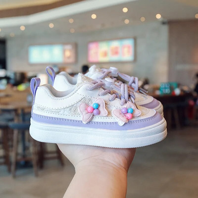 Zapatillas Autumn New Kid Casual Shoe Cute Little Flower Girl Sports Shoe Bow Skate Shoe Girl Shoe Παιδικά αθλητικά παπούτσια Παιδικά παπούτσια τένις