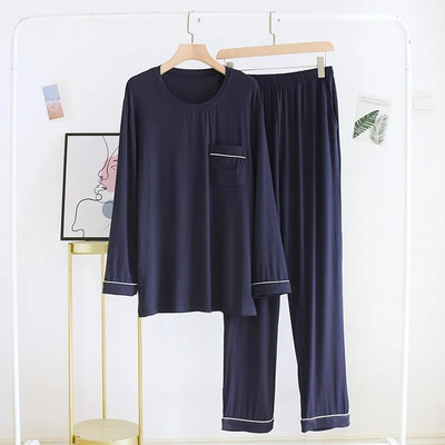 Fdfklak Modal μακρυμάνικο πιτζάμες για άντρες Lounge Sleepwear Σετ Σαλόνια 2022 Άνοιξη Φθινόπωρο Νέα Ανδρικά Ενδύματα σπιτιού