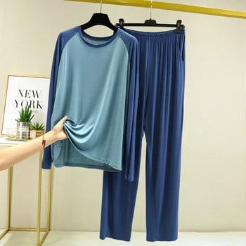 2024 Пролетни и есенни комплекти модални мъжки пижами Меко домашно облекло Мъжки ежедневни удобни пижами Свободни модни спално облекло голям размер