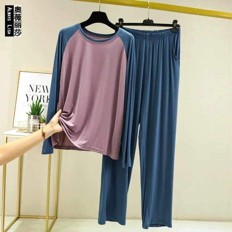 Modalne muške pidžame za proljeće i jesen 2024. Mekana kućna odjeća Muške ležerne udobne pidžame široke modne odjeće za spavanje velike veličine