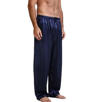 Панталони 2023 Спално облекло Свободни долнища на нощница Пижами Домашно облекло Сатенени мъжки панталони Дълги копринени пижами за сън