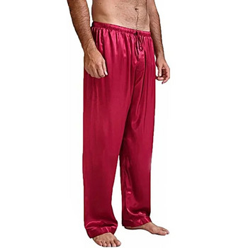Панталони 2023 Спално облекло Свободни долнища на нощница Пижами Домашно облекло Сатенени мъжки панталони Дълги копринени пижами за сън