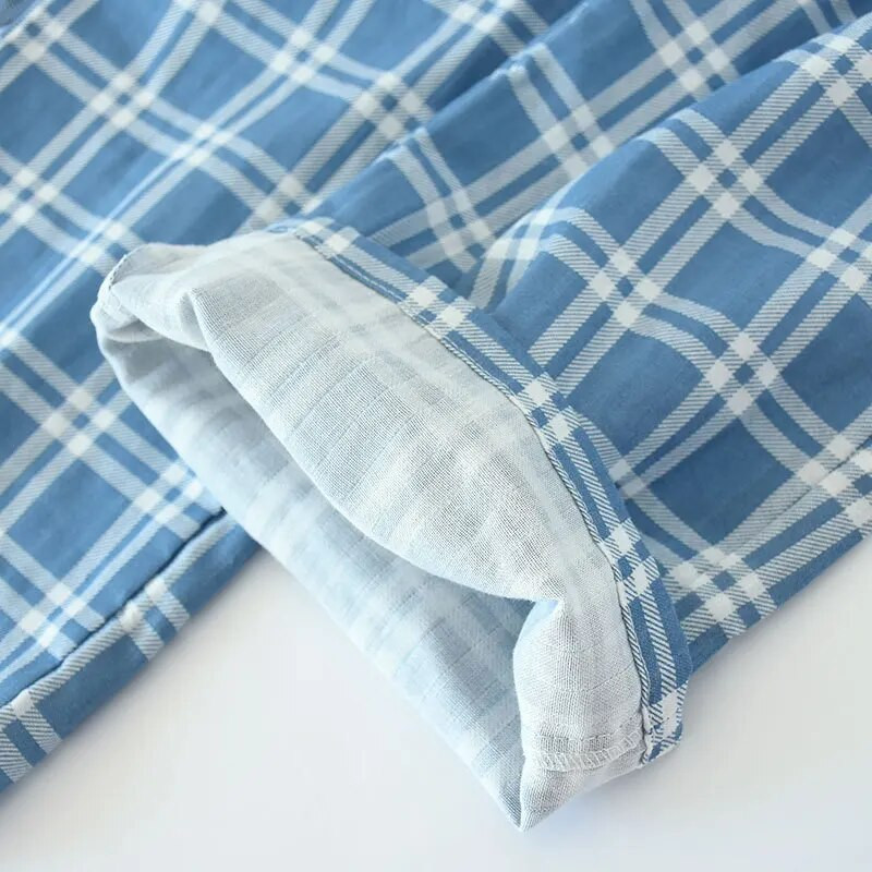 „Fdfklak“ megztos kelnės vyrams, miegamieji drabužiai, apatiniai miegui skirti vyriški drabužiai pavasario rudeninės medvilnės languotos naktinės kelnės pižamos