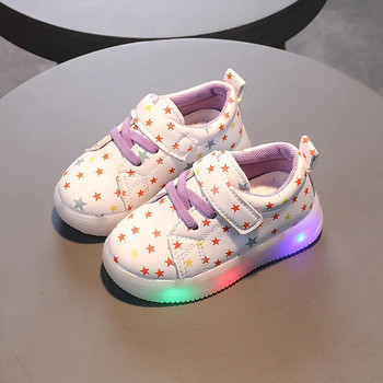 Детски маратонки LED осветени Момчета Момичета Скейт обувки Модни противоплъзгащи се дишащи спортни обувки Детски светещи ежедневни обувки Тенис