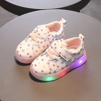 Детски маратонки LED осветени Момчета Момичета Скейт обувки Модни противоплъзгащи се дишащи спортни обувки Детски светещи ежедневни обувки Тенис