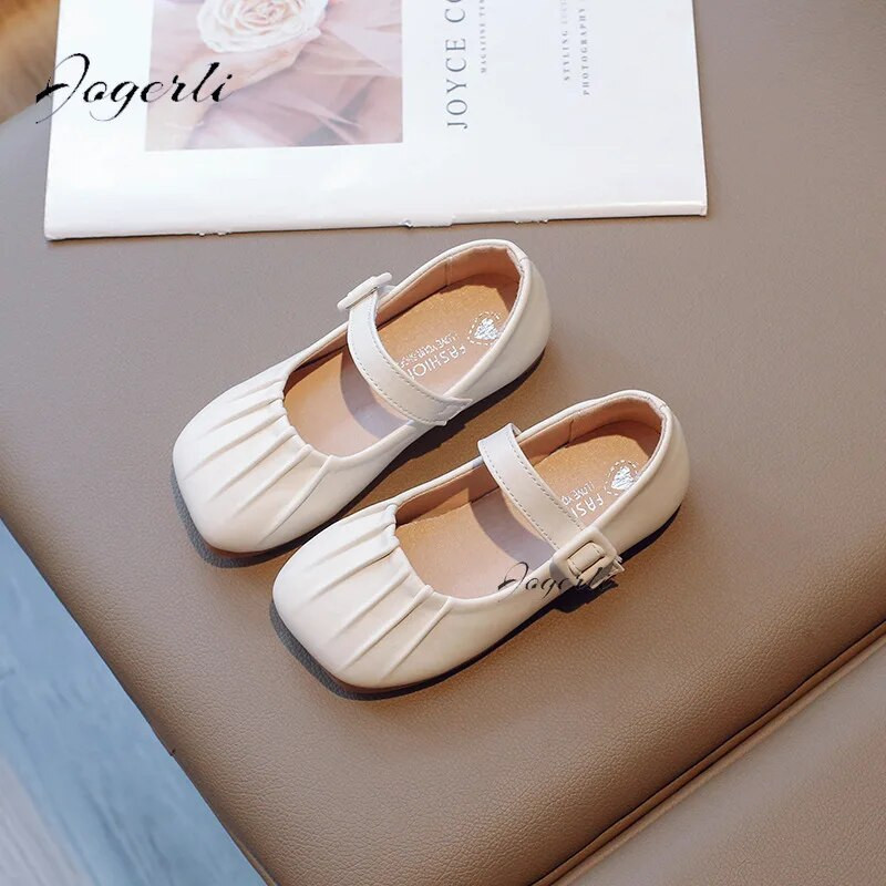 Meiteņu ādas apavi Pavasaris Rudens Jauns Modes Mežģīnes Plisētas Mazas Modes Sekla Mute Viendzīvokļi Bērnu Ikdienas Klāpīt